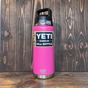 REAL YETI 36 Oz. Laser Engraved Prickly Pear Pink Yeti Rambler Bottle With  Chug Cap Personalized Vacuum Insulated YETI 