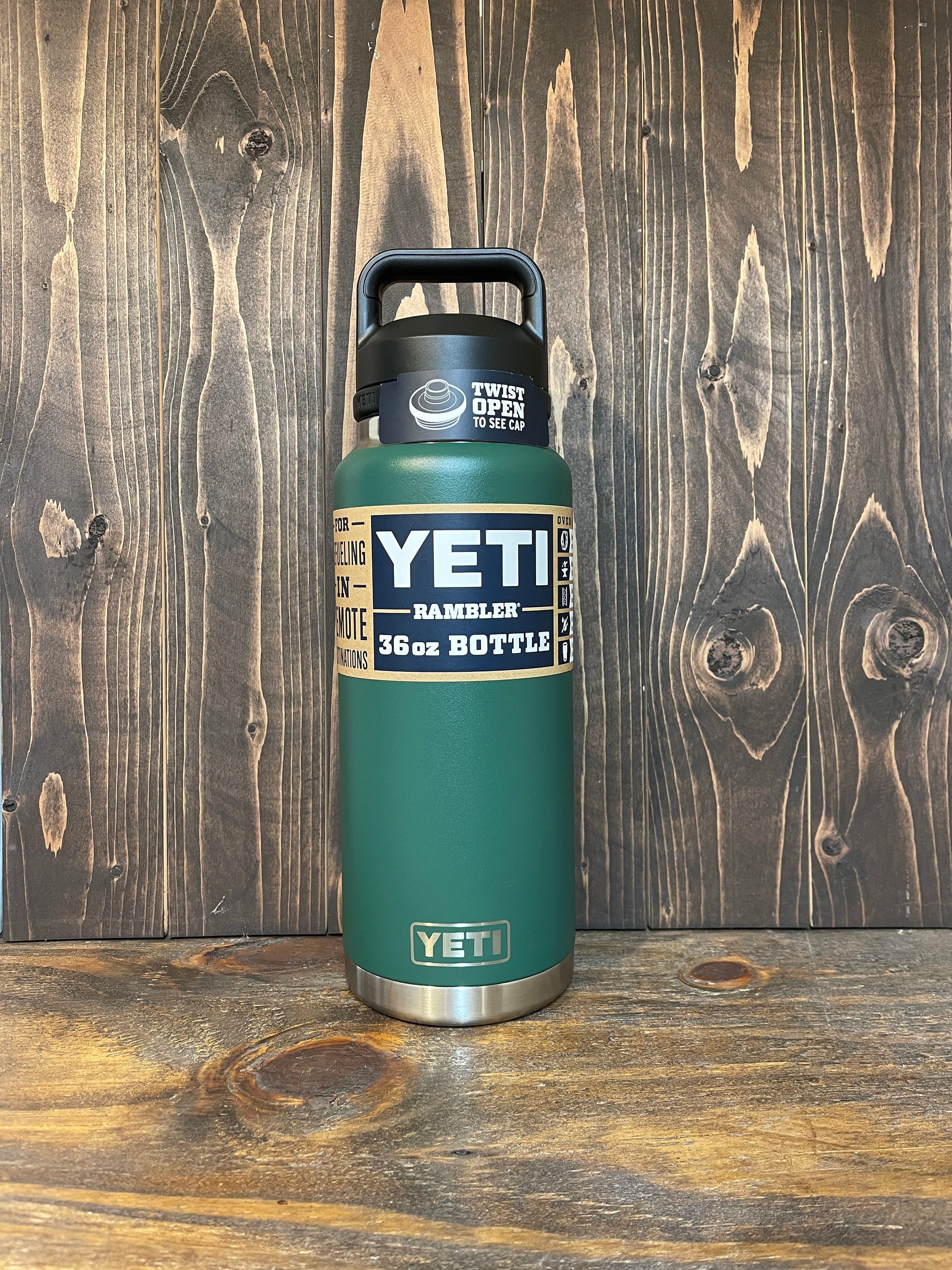 YETI Rambler 36 oz Bottle, Vacuum Insulated, Stainless Steel with Chug Cap,  Camp Green