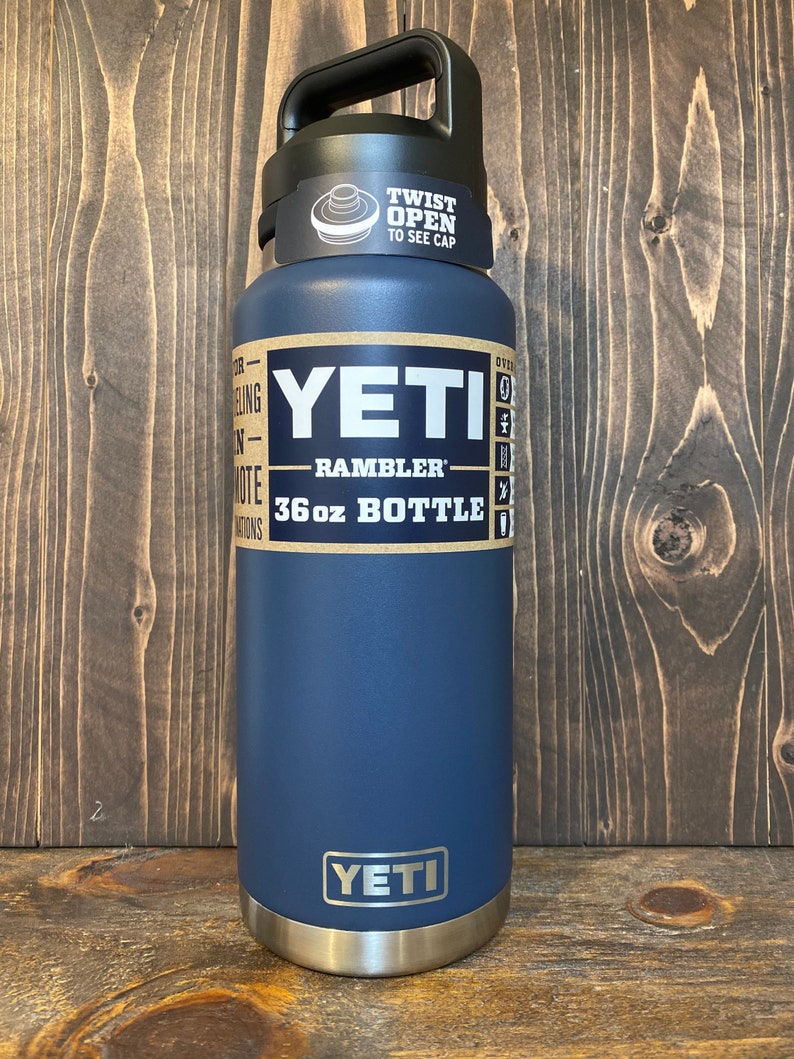 REAL YETI 36 oz. Botella de Yeti Rambler de Yeti de color azul Etsy