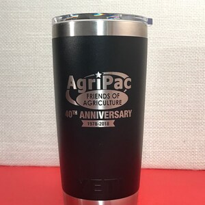 REAL YETI 20 oz. Laser Engraved Black Stainless Steel Yeti Rambler Personalized Vacuum Insulated YETI image 3