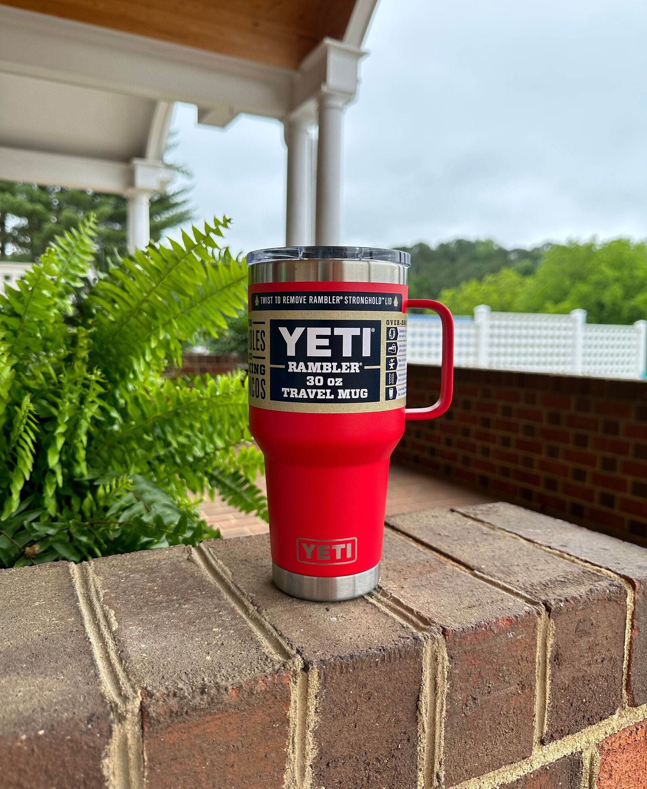 Blank Red Insulated Stainless Steel Sand Rambler 30 oz Coffee Tumbler