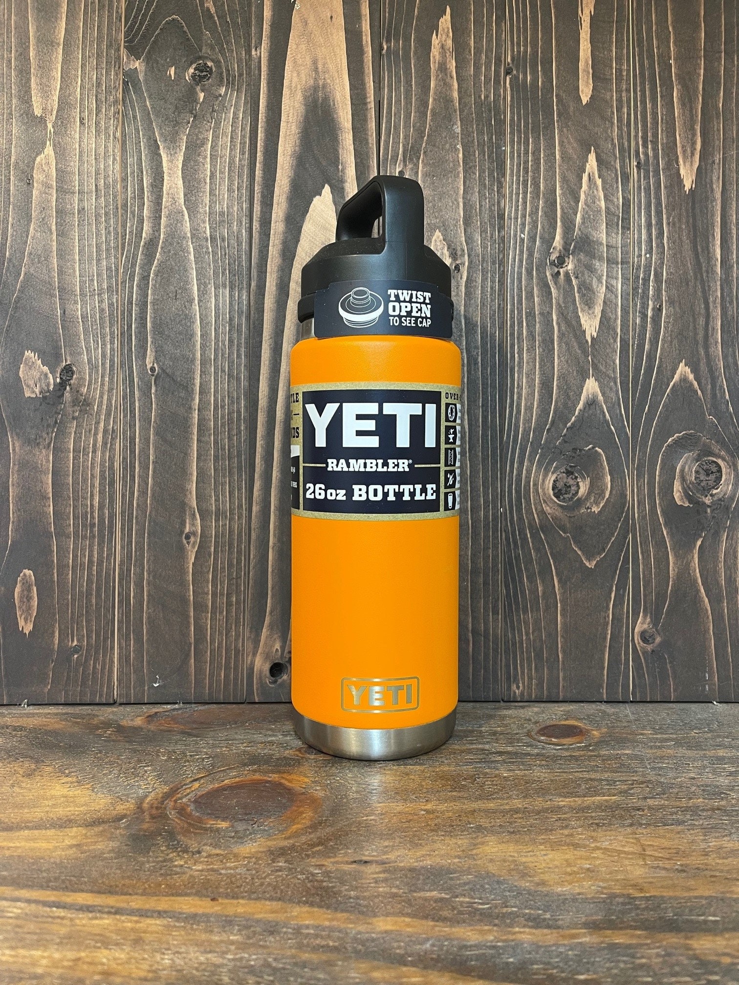 REAL YETI 26 Oz. Laser Engraved King Crab Orange Stainless Steel Yeti With  Chug Cap Rambler Bottle Personalized Vacuum Insulated YETI 