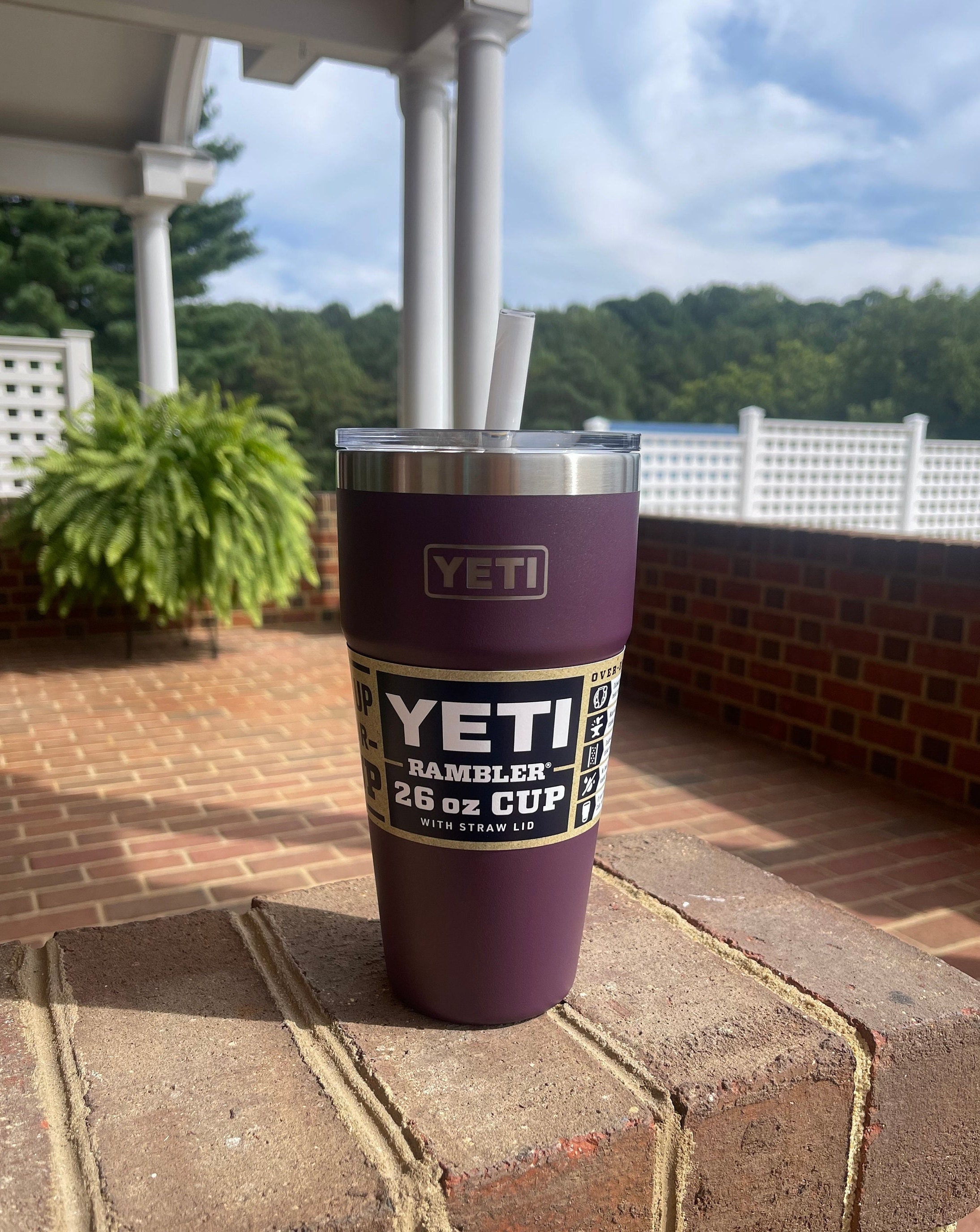 Laser Engraved Authentic YETI 26 oz Straw Rambler - SLOTH LOVE