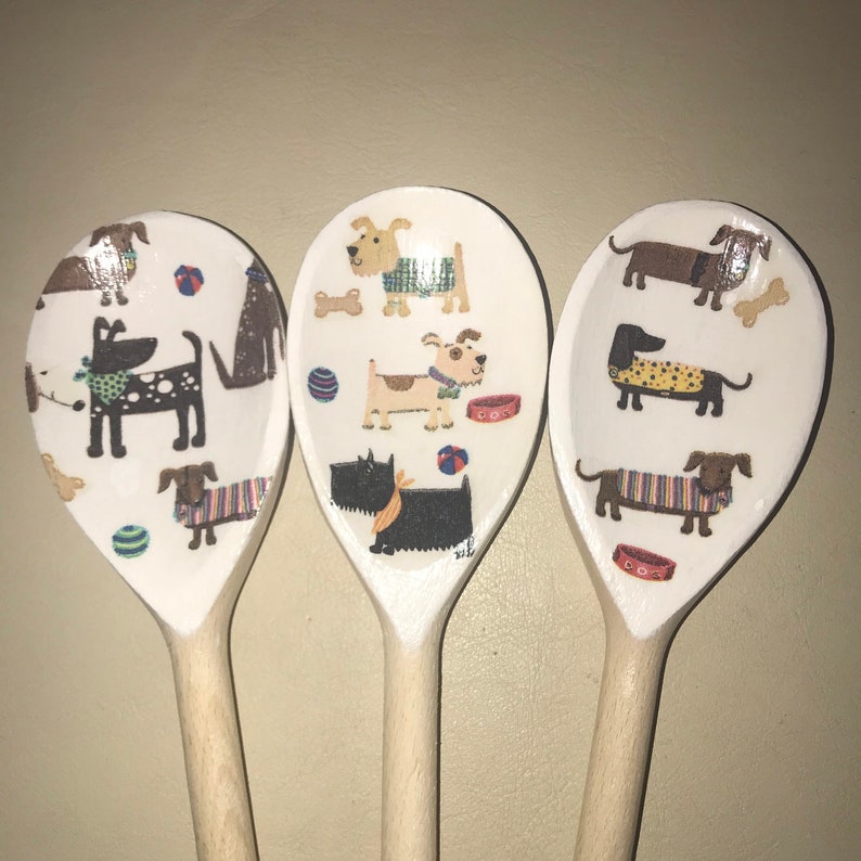 Decorative Dachshund Sausage Dog Lovers Crazy Terrier Wooden Spoon Kitchen Accessories Home Decor Set Teacher Thank you Birthday Gift Idea image 1