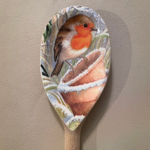 Decorative Robin Wooden Spoon Kitchen Accessories  Decoration Memorial Grief Birthday Teacher Gift Idea