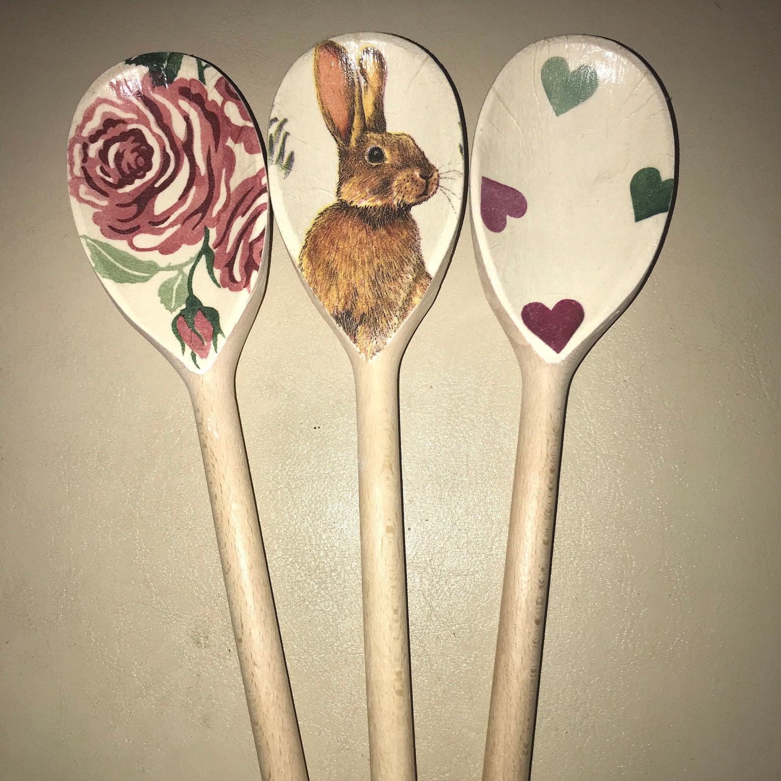 Dekoratives Holzlöffel Set in EMMA BRIDGEWATER Rosa Rosen Grün | Etsy