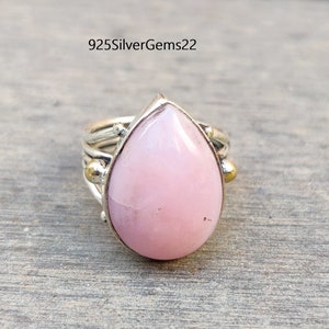 Pink Opal Ring, 925 Sterling Silver Ring, Opal Ring, Opal Jewelry, Gemstone Ring, Pretty Ring, Handmade Ring, Gift Ring, Statement Ring