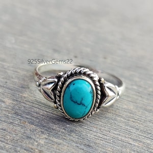 Blue Turquoise Ring, Handmade Ring, Turquoise Jewelry, 925 Sterling Silver Ring, Turquoise Ring, Gemstone Ring, Women Ring, Gift Ring