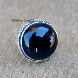 Black Onyx Ring, Black Onyx Jewelry, Silver Ring, Gemstone Ring, Statement Ring, 925 Sterling Silver Ring, Handmade Ring, Onyx Ring