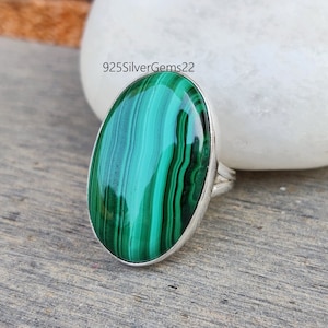 Malachite Ring, 925 Sterling Ring, Malachite Jewelry, Handmade Ring, Gift Ring, Beautiful Ring, Gemstone Ring, Green Ring, Silver Ring