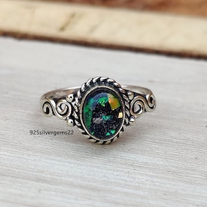 Australian Opal Ring, Handmade Ring, 925 Silver Ring, Beautiful Ring, Gemstone Ring, Women Ring, Anxiety Ring, Australian Opal Jewelry