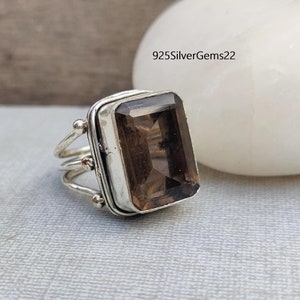Smoky Quartz Ring, Handmade Ring, Smoky Quartz Jewelry, Gemstone Ring, Smoky Jewelry, Women Ring, 925 Sterling Silver Ring, Gift for her.