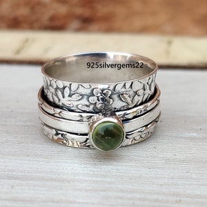 Peridot Ring, Amazing Ring, 925 Sterling Silver Ring, Handmade Ring, Worry Ring, Pretty Ring, Designer Ring, Gemstone Ring, Anxiety Ring