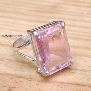 Rose Quartz Ring, Rose Quartz Jewelry, Gemstone Ring, Silver Ring, Handmade Ring, Statement Ring, 925 Sterling Silver Ring, Quartz Ring