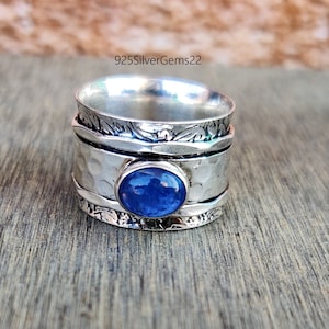 Tanzanite Ring, Tanzanite Jewelry, 925 Sterling Silver Ring, Handmade Ring, Gemstone Ring, Women Ring, Spinner Ring, Silver Jewelry