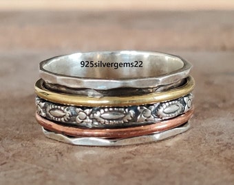 Silver Spinner Ring, 925 Sterling Silver Ring, Anxiety Ring, Women Ring, Spinner Ring, Meditation Ring, Silver Jewelry, Silver Ring