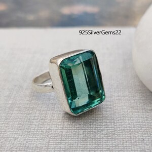 Handmade Aquamarine 925 Sterling Silver Band Ring
