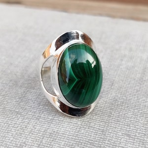 Malachite Ring, 925 Sterling Silver Ring, Malachite Jewelry, Handmade Ring, Beautiful Ring, Statement Ring, Gemstone Ring, Gift For Her