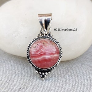 Rhodochrosite Pendant, 925 Silver Pendant, Beautiful Pendant, Gemstone Pendant, Handmade Pendant, Rhodochrosite Jewelry, Statement Jewelry