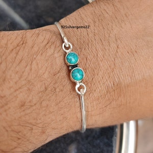 Turquoise Bangle, Handmade Bangle, 925 Silver Bangle, Pretty Bangle, Turquoise Jewelry, Promise Bangle, Gift Bracelet, Statement Jewelry
