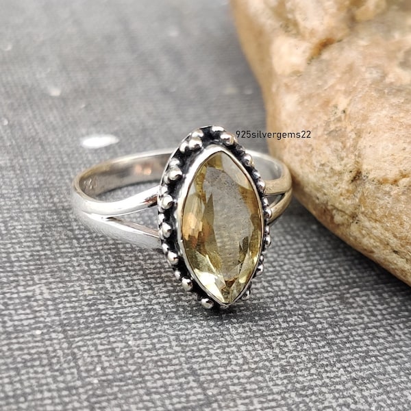 Citrine Ring, 925 Sterling Silver Ring, Citrine Jewelry, Women Ring, Gemstone Ring, Pretty Ring, Handmade Ring, Gift Ring, Promise Ring