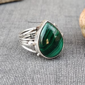 Malachite Ring, 925 Sterling Ring, Malachite Jewelry, Handmade Ring, Gift Ring, Beautiful Ring, Silver Ring, Gemstone Ring, Women Ring