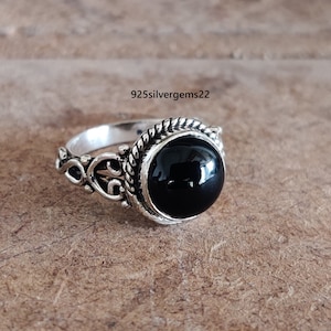 Black Onyx Ring, Anxiety Ring, Gift Ring, 925 Sterling Silver Ring, Handmade Ring, Beautiful Ring, Women Ring, Gemstone Ring, Promise Ring