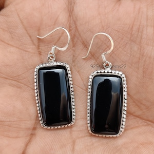Black Onyx Earring, Onyx Earring, Gemstone Earring, Gift Earring, 925 Silver Earring, Beautiful Earring, Women Earring, Black Onyx Jewelry