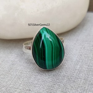 Malachite Ring, 925 Sterling Ring, Malachite Jewelry, Handmade Ring, Gift Ring, Beautiful Ring, Statement Ring, Gemstone Ring, Women Ring