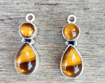 Tigers Eye Dangle Earrings, 925 Sterling Silver, Gift For Her