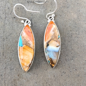 Oyster Turquoise Earrings, Turquoise Earrings, Oyster Earring, 925 Sterling Earring, Turquoise Jewelry, Women Earring, Statement Earrings