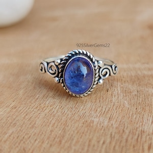 Tanzanite Ring, Handmade Ring, Gemstone Ring, Tanzanite Jewelry, Gift Ring, 925 Sterling Silver Ring, Gift Ring, Boho Ring, Beautiful Ring