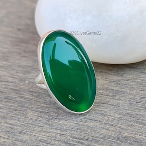 Green Onyx Ring, Green Onyx Jewelry, Gemstone Ring, 925 Sterling Silver Ring, Handmade Ring, Gift Ring, Beautiful Ring, Pretty Ring