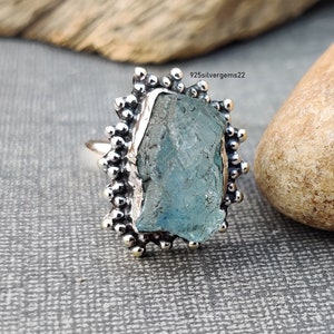 Aquamarine Ring, Aquamarine Jewelry, Gemstone Ring, 925 Sterling Silver Ring, Silver Ring, Handmade Ring, Silver Ring, Statement Ring