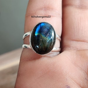 Labradorite Ring, Gemstone Ring, Blue Fire Ring, Labradorite Jewelry, Handmade Ring, 925 Sterling Silver Ring, Pretty Ring, Beautiful Ring