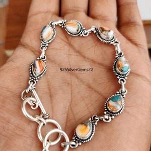 Oyster Turquoise Bracelet, Turquoise Bracelet, Women Bracelet, Adjustable Bracelet, Oyster Bracelet, 925 Silver Bracelet, Statement Jewelry