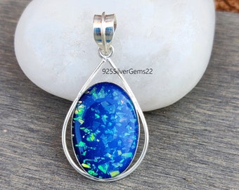 Australian Opal Pendant, Handmade Pendant, 925 Sterling Silver Pendant, Beautiful Pendant, Gemstone Pendant, Opal Pendant, Opal Necklace
