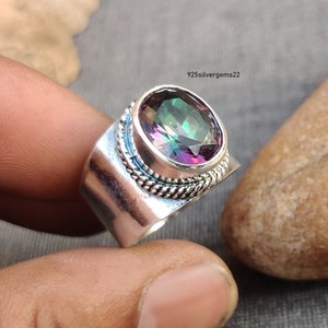 Mystic Topaz Ring, Gemstone Ring, Handmade Ring, Mystic Ring, Mystic Topaz Jewelry, 925 Sterling Silver Ring, Beautiful Ring, Dainty Ring