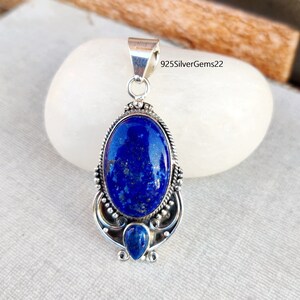 Lapis Lazuli Pendant, Lapis Lazuli Jewelry, Handmade Pendant, 925 Silver Pendant, Beautiful Pendant, Gemstone Pendant, Lapis Lazuli Necklace