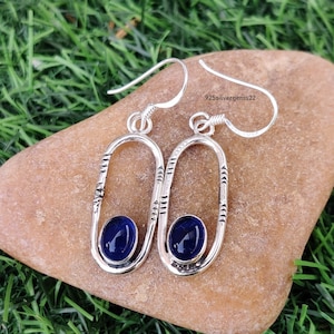 Blue Sapphire Earrings, Blue Sapphire Jewelry, Gemstone Earrings, Blue Earrings, Gift Earrings, Women Earrings, Gift For Her, Blue Sapphire