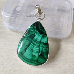 Malachite Pendant, Gemstone Pendant, Malachite Jewelry, Gift Pendant, Malachite Necklace, 925 Sterling Silver Pendant, Beautiful Pendant