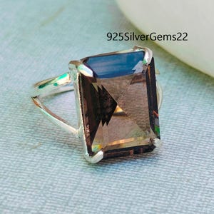Smoky Quartz Ring, Handmade Ring, Gemstone Ring, 925 Sterling Silver, Smoky Quartz Jewelry, Statement Ring, Dainty Ring, Silver Ring, Gift.