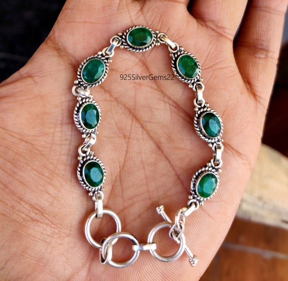 Etsy emerald bracelet deals