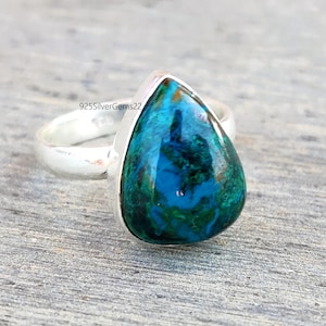 Shattuckite Ring, 925 Sterling Silver Ring, Silver Ring, Gemstone Ring, Handmade Ring, Shattuckite Jewelry, Beautiful Ring, Women Ring