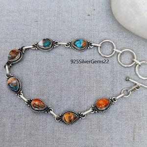 Oyster Turquoise Bracelet, Turquoise Bracelet, Women Bracelet, Adjustable Bracelet, Oyster Bracelet, 925 Silver Bracelet, Gift for her.