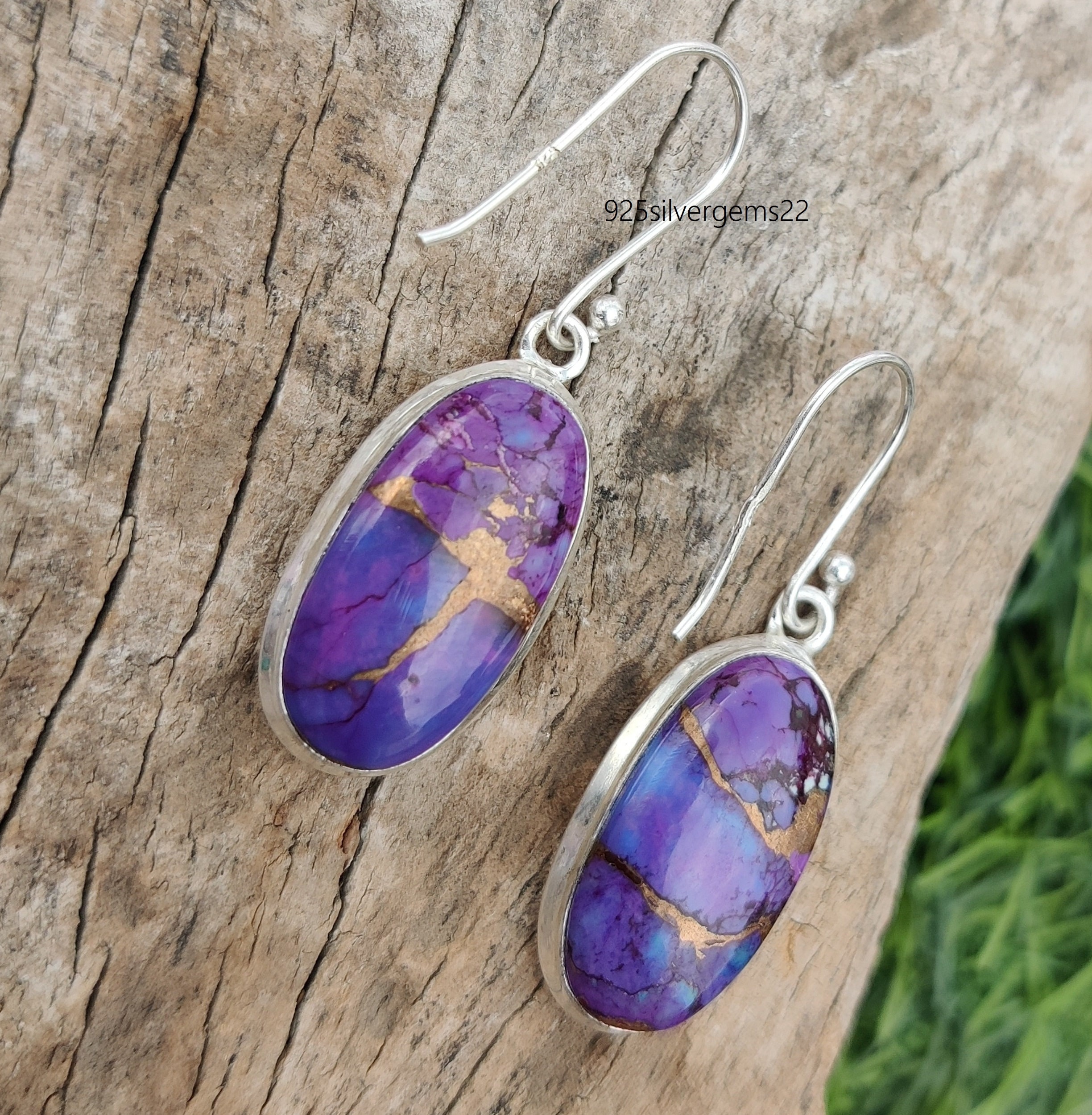 Purple turquoise earrings discount