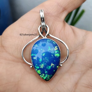 Australian Opal Pendant, Handmade Pendant, 925 Sterling Silver Pendant, Beautiful Pendant, Gemstone Pendant, Opal Pendant, Opal Necklace
