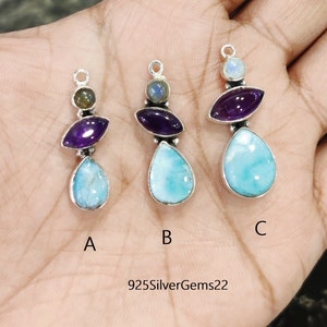 Larimar Earrings, Amethyst Earrings, Labradorite Earrings, Moonstone Earrings, Gemstone Earrings, 925 Sterling Silver, Birthday Gifts, Gifts