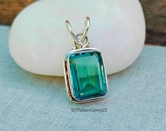 Handmade Aquamarine 925 Sterling Silver Pendant