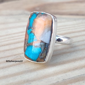 Oyster Turquoise Ring, Gemstone Ring, Turquoise Jewelry, Oyster Ring, 925 Sterling Silver Ring, Turquoise Ring, Women Ring, Statement Ring
